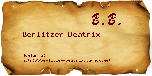 Berlitzer Beatrix névjegykártya